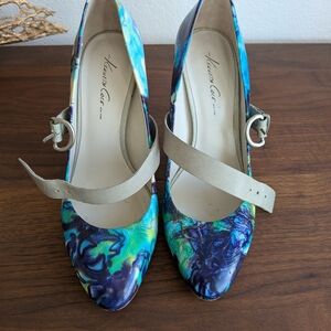 Kenneth Cole New York 100% Leather Hand Painted Heels (Size 8.5)
